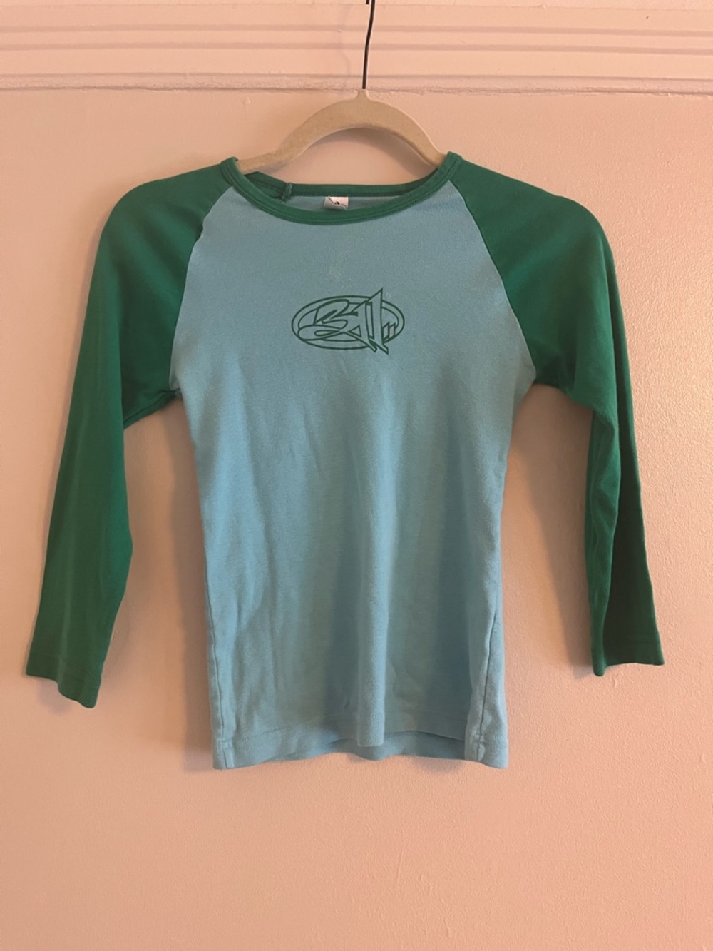 311 Vintage Concert Tee Classic Raglan Long-Sleeve Tee - Green & Light Blue
